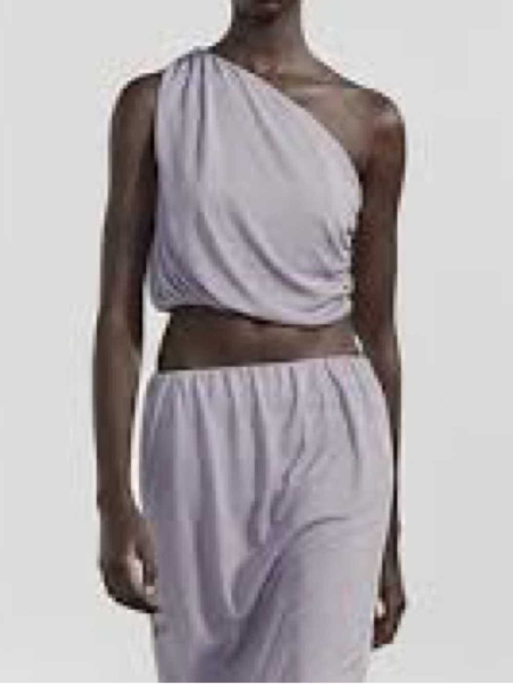 Zara Lavender One-Shoulder Sleep Top and Skirt Set